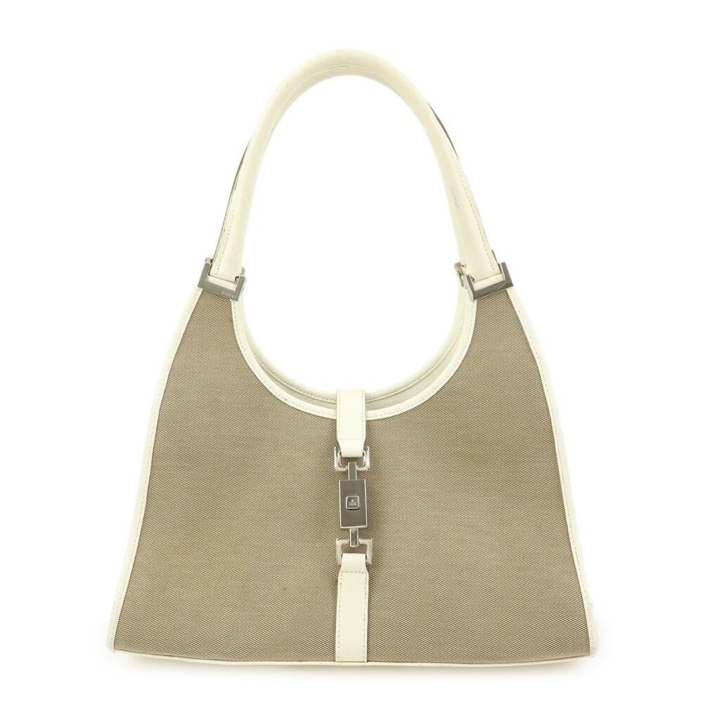 Gucci Jackie Canvas & Leather Hobo Bag Beige